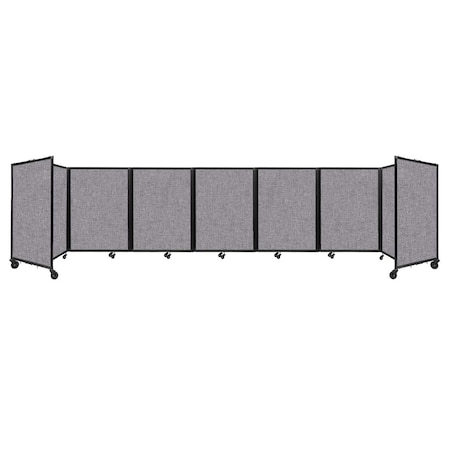 Versare Room Divider 360 Folding Portable Partition 19'6" x 4' Cloud Gray Fabric 1148708